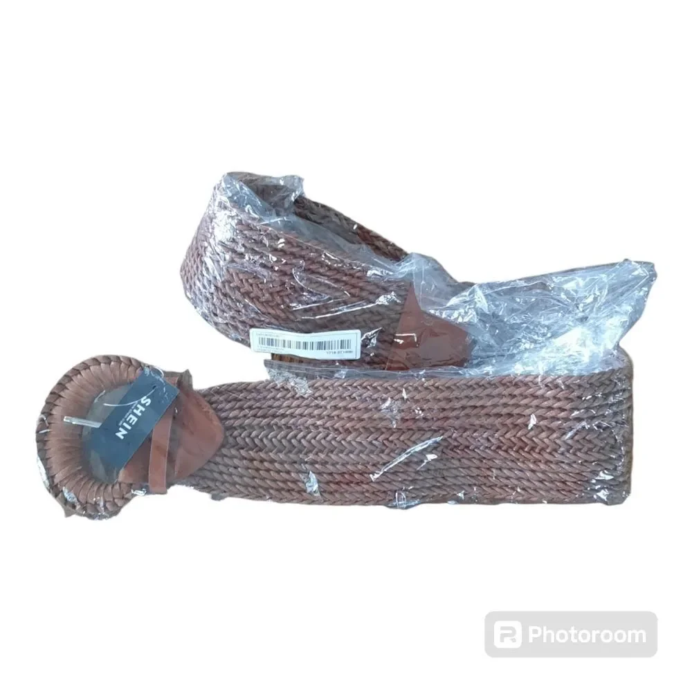 SHEIN Unisex Versatile 2.5CM Needle Buckle Woven Belt